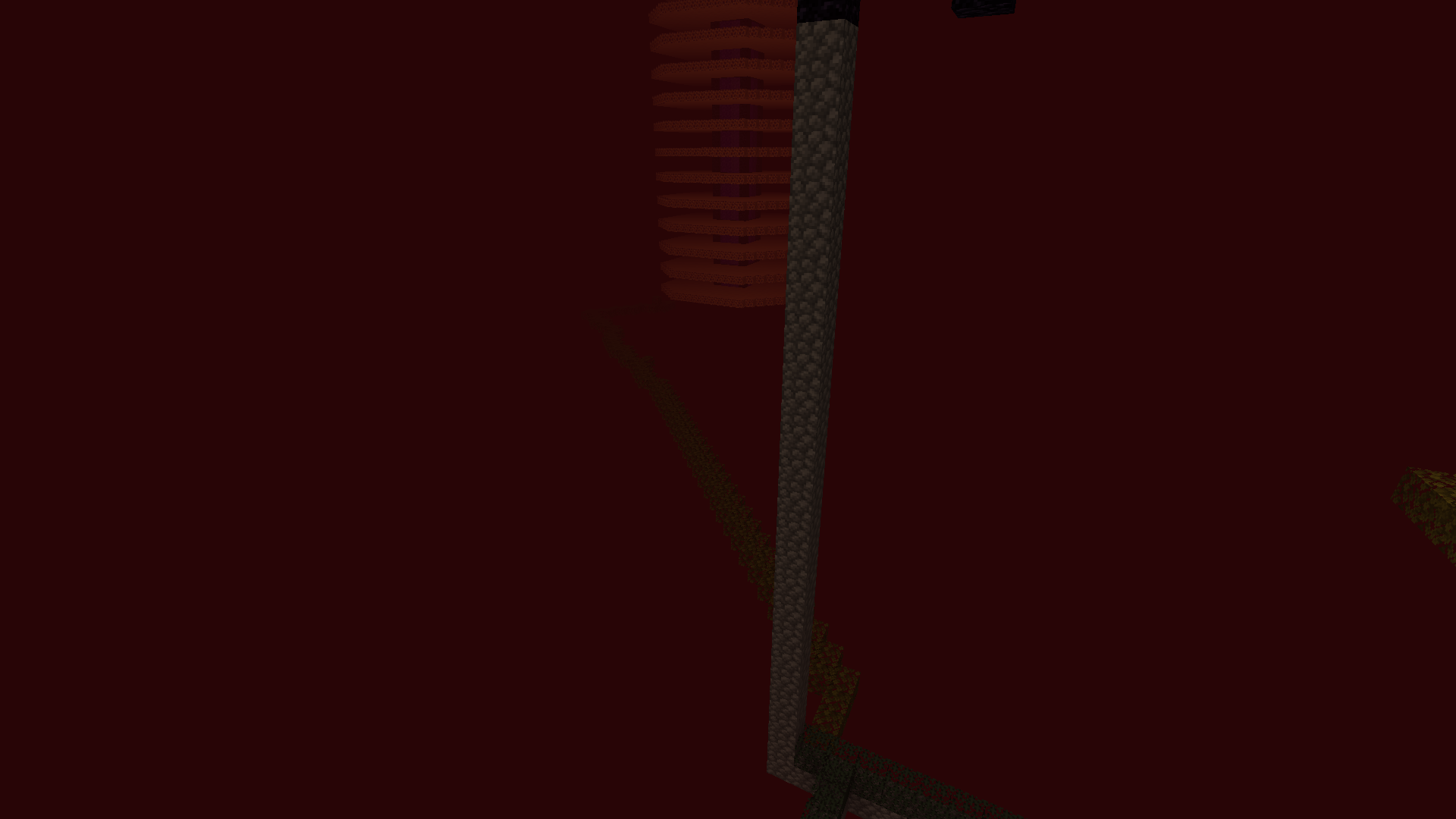 空中に足場や建築物が伸びるbouken_nether